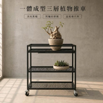 【 SHAONIANNA.TW 】一體成型三層植物推車｜上層集水水盤｜花架｜附輪移動盆栽架｜塊根植物展示架｜台灣製造, , large