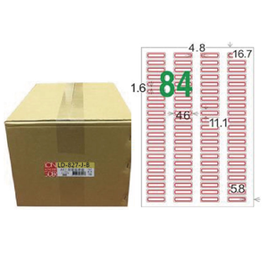 【龍德】LONGDER 三用電腦標籤 A4 84格 11.1*46mm 紅框1000張/箱 LD-827-J-B(適用雷射、噴墨、影印)