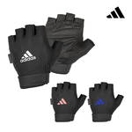 adidas 愛迪達 可調式透氣短指訓練手套 (白/粉/藍), , large