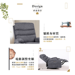【Hampton 漢汀堡】海勒貓抓布電動沙發躺椅-多色可選, , large
