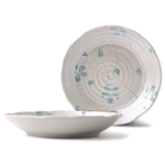 [豐名日本餐具] 8.0"湯盤 花友禪 銀彩 青 / C08PL0-376-4, , large