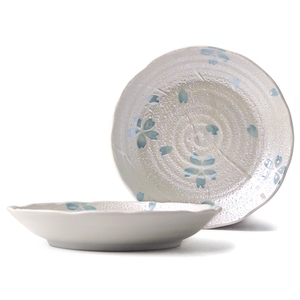 [豐名日本餐具] 8.0"湯盤 花友禪 銀彩 青 / C08PL0-376-4