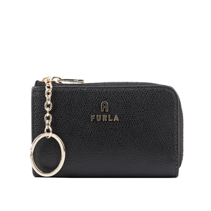 FURLA Camelia L 型拉鍊附鑰匙圈零錢/卡夾包/黑色