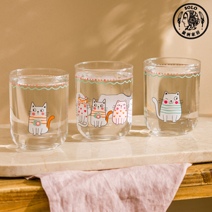 【SOLO Vintage】LCW Home 350ml Cute Cat Glass Cup Set Made in Turkey