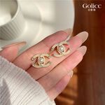 【Gulicc】古莉可 耳環 小香風鑲鑽珍珠耳環, , large