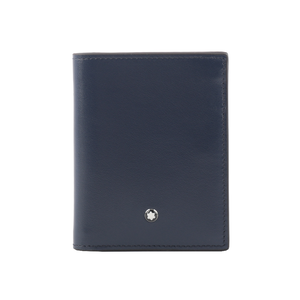 Montblanc 萬寶龍 Meisterstuck 大班系列牛皮對開6卡迷你短夾/墨藍色