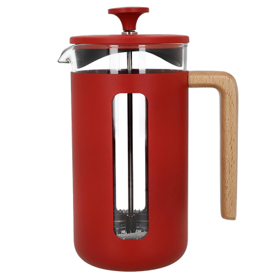 沾沾生活DipDipLife | La Cafetiere｜皮薩不鏽鋼濾壓壺｜紅色(大)1000ml