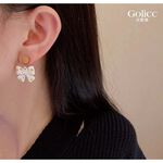 【Gulicc】古莉可 耳環 橘點蝴蝶結珍珠耳環, , large