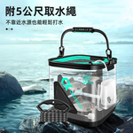 【上手家居】透明折疊取水桶-8L 8L桶+打水繩(折疊水桶/活餌桶/誘餌桶/摺疊水桶/露營水桶/活魚桶/釣魚桶), , large