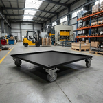 【 SHAONIANNA.TW 】黑曜系列｜鐵製平台推車 60&times;60cm 霧黑工匠款｜鐵製平台推車, , large