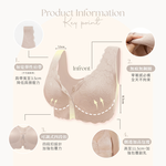 【伊柔 EVEROY】鈕扣型前扣美V集中 M-EQ/3XL大尺碼無鋼圈內衣 哺乳內衣 裸膚粉 W015-31, , large