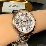 [星晴錶業]Vivienne Westwood手錶,38mm,VW30320銀白色錶面玫瑰金錶殼金銀相間精鋼錶帶款, , large