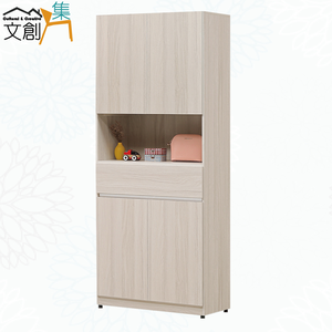 【文創集】艾蘿2.7尺四門單抽高玄關鞋櫃(客約商品)