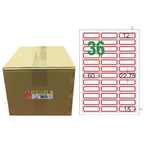 【龍德】LONGDER 三用電腦標籤 A4 36格 22.75*60mm紅框1000張/箱 LD-874-J-B(適用雷射、噴墨、影印), , large