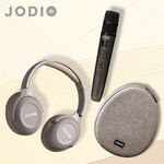 【JODIO】K2 藍芽行動KTV耳機豪華組 (酷黑色/奶茶色) 無線麥克風 K歌 耳罩 行動KTV 卡拉OK 戶外 露營, , large