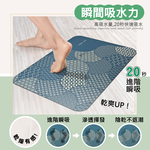 【Monster】 Soft Diatomaceous Earth Absorbent Mat &ndash; Window Blossom Series (60x40cm) &ndash; Turquoise Gray, , large