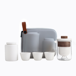 【禾統】 觀山禪意旅行茶具組  陶瓷泡茶套裝 便攜式茶具套裝 隨行茶具組 外出茶具 茶具組 茶壺組 茶水分離杯, , large