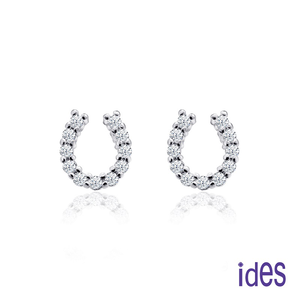 [ides愛蒂思] 輕珠寶天然鑽石E/VS1極優EX車工鑽石耳環/幸運馬蹄