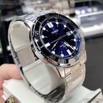 [星晴錶業]CASIO手錶,44mm,CA56833寶藍色錶面銀錶殼銀色精鋼錶帶款, , large