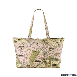 HAPI+TAS H0001摺疊肩背包-粉色地圖
