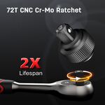 【deli tools】1/4 inch Socket Wrench Set 43PCS, , large