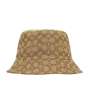COACH 滿版CC Logo 緹花布漁夫帽 M-L/卡其色
