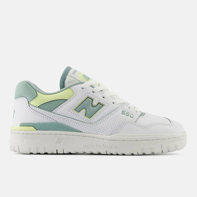 Kixpress-New Balance 女 休閒鞋 B楦 復古 經典 簡約 NB 550 皮革 百搭 抹茶綠 白 [BBW550EB]