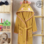 【Solo Vintage】Bathrobe Giraffe Yellow Kid 3-4y, , large