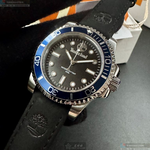 [星晴錶業]新品牌手錶,42mm,TL57207黑色錶面寶藍錶殼深黑色真皮皮革錶帶款, , large