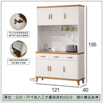 【唯熙傢俱】寶拉雙色4尺餐櫥櫃, , large