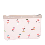 Lesportsac 3-Zip Cosmetic 三層拉鍊化妝包 收納包 盥洗包 女包 男包(紅鶴海島派對), , large