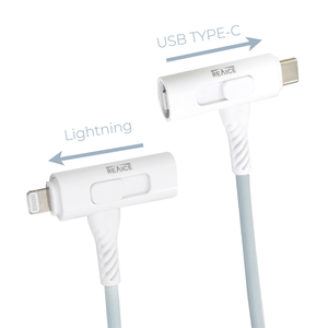 【台陞科技】REAICE台灣製T型極上多合一超軟充電線 Type-C to Type-C/Lightning 1.5m MC-CCL15M
