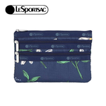 Lesportsac 3-Zip Cosmetic 三層拉鍊化妝包 收納包 盥洗包 女包 男包(海軍藍花卉), , large