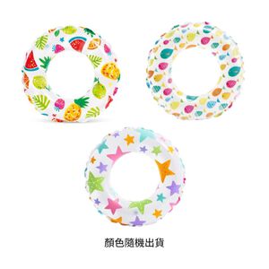 【泳具】繽紛彩色印花泳圈-款式隨機出貨