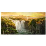 【御畫房】天瀑之三 國家一級畫師手繪油畫60&times;120cm(VF-149), , large