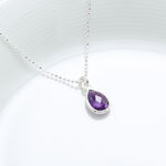 【Angel & Me】Amethyst Raindrop s925 sterling silver necklace Valentine Day gift, , large