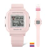 CASIO 卡西歐 BABY-G 隨附6個繽紛錶帶環 像素動畫手錶 BGD-10L-4, , large
