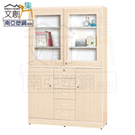 【文創集】海莉 環保3.9尺南亞塑鋼四門五抽書櫃/收納櫃(客約商品), , large