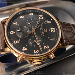 [星晴錶業]TommyHilfiger手錶,44mm,TH00003黑色錶面玫瑰金錶殼咖啡色真皮皮革錶帶款, , large