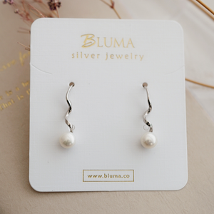 【BLUMA銀飾】給愛麗絲的珍珠純銀耳環 淡水珍珠 情人節禮物 飾品禮盒 優雅 歐美