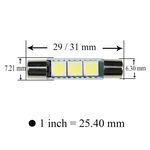 【PA LED】Mazda 3 6 CX3 CX5 保險絲型 29MM 31MM 3晶 SMD LED 白光 化妝燈, , large