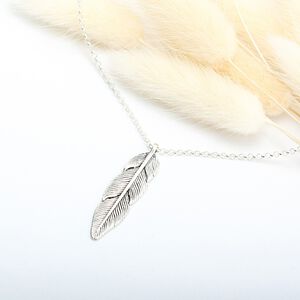 【Angel & Me】印地安 大羽毛 Feather 925 純銀 項鍊 生日 禮物