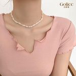 【Gulicc】古莉可 項鍊 雙層珍珠交疊鎖骨鍊, , large