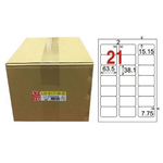 【龍德】LONGDER 三用電腦標籤 A4 21格 圓角38.1*63.5mm白色1000張/箱 LD-817-W-B(適用雷射、噴墨、影印), , large