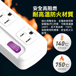 鉅玉經典｜六開六插任意轉延長線 15尺 JY-366AS-15, , large