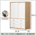 【唯熙傢俱】寶拉雙色5尺滑門衣櫃, , large