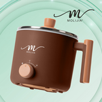 【MOLIJIA 魔力家】1.8L-M28 雙層防燙不沾快煮鍋-優雅棕, , large