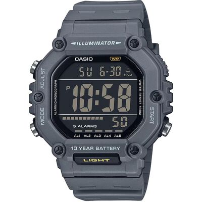 CASIO 卡西歐 大屏幕顯示 10年電力手錶-鐵灰 AE-1600H-8BV