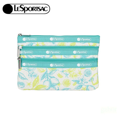 LeSportsac 3-zip Cosmetic 三層拉鍊化妝包 -青檸新綠
