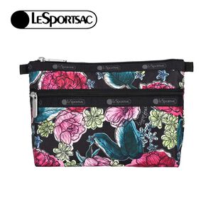 |快速出貨|Lesportsac Cosmetic Clutch 雙層拉鍊收納化妝包/ 夜花織夢